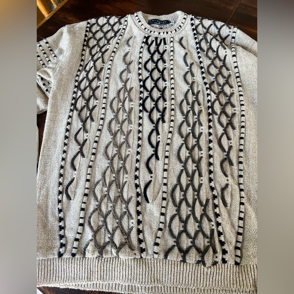 Protege Collection Sweater Men’s Big Tall Sz 2XLT Knit Beige 3D Vintage 90’s Y2K - Picture 4 of 9